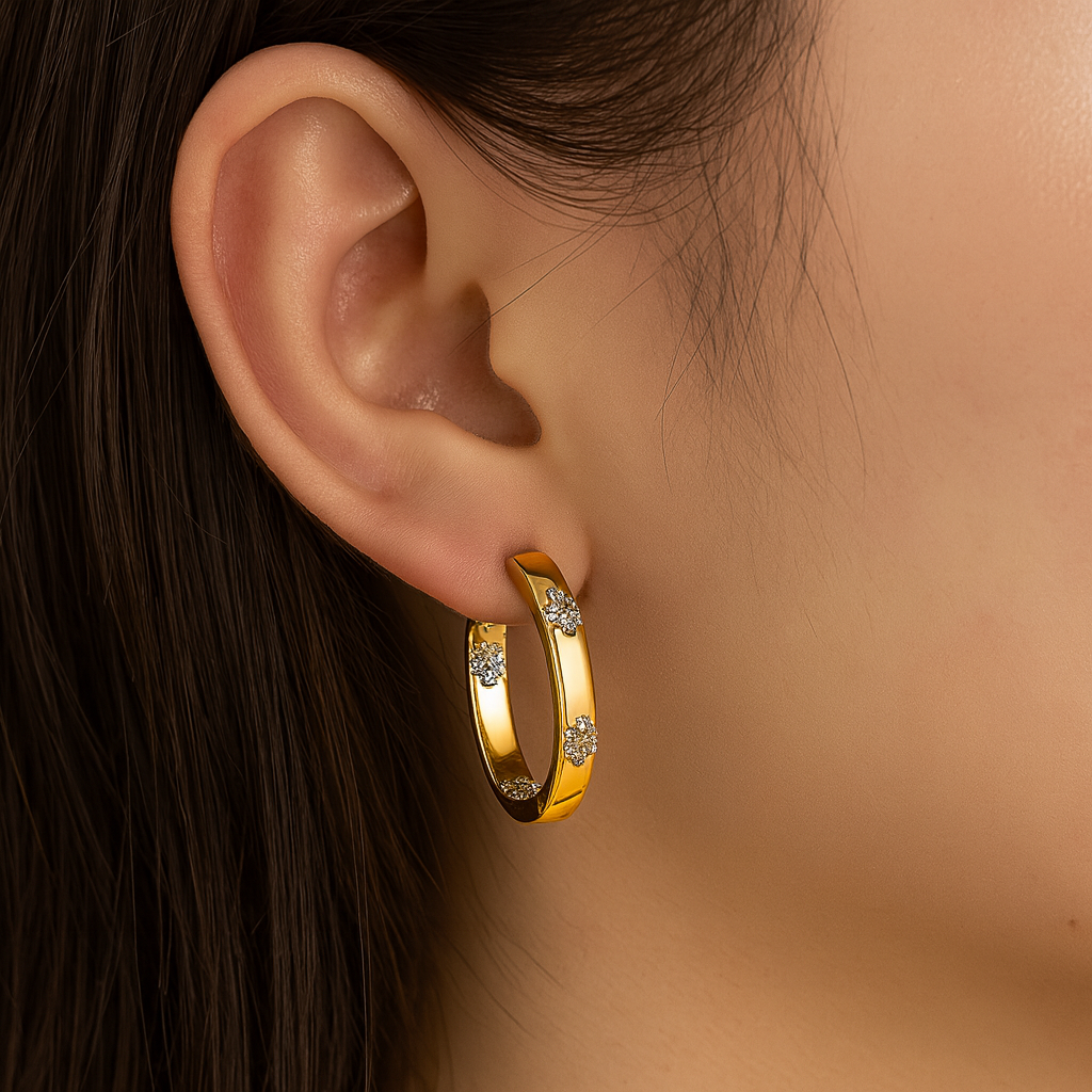 אורליה - עגילי פרחים זהב וינטג'