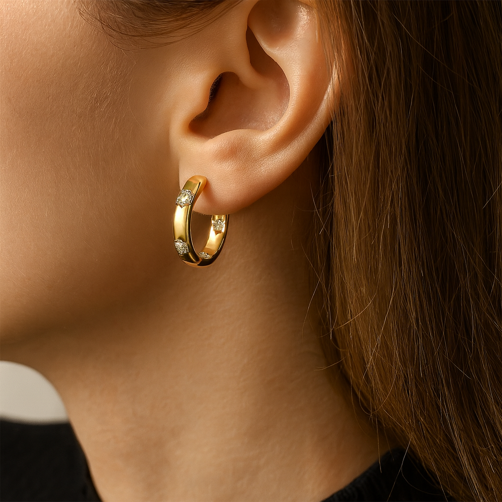 אורליה - עגילי פרחים זהובים וינטג'