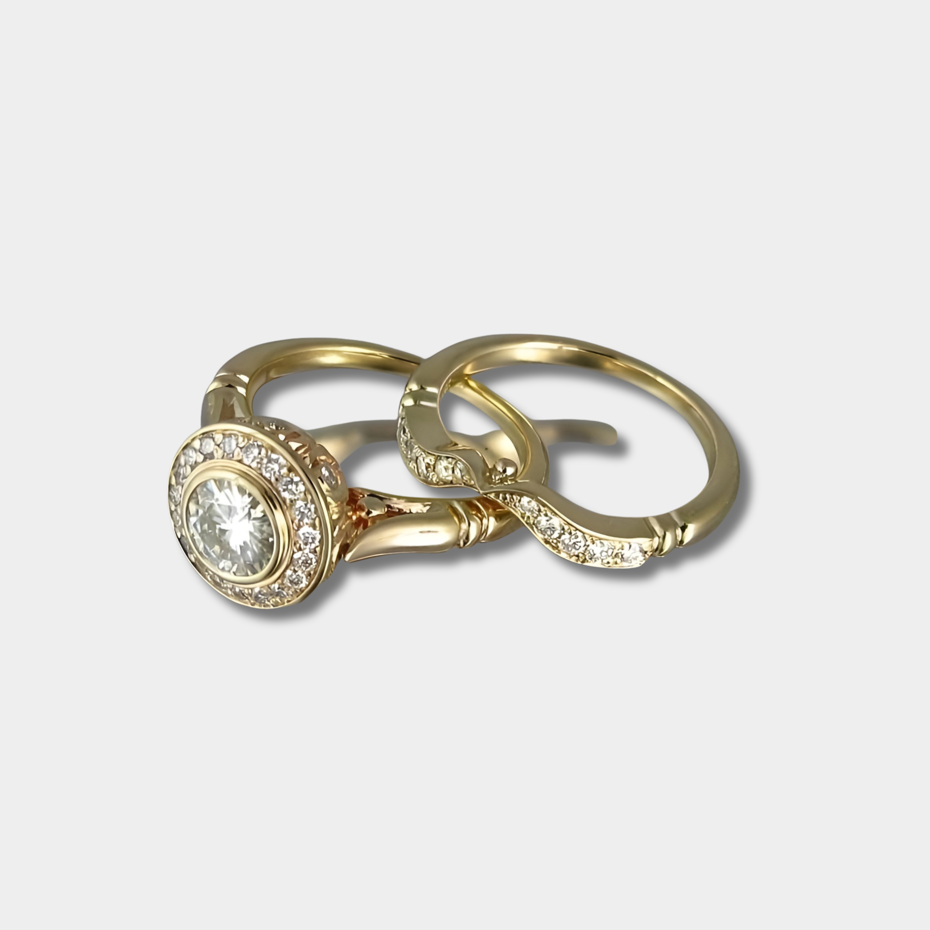 לנה - סט של טבעות זהב וינטג'