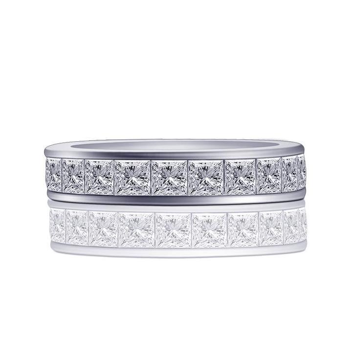 מרן – טבעת יהלום כסף עם פס צר.